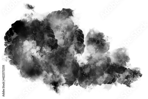 Transparent smoke isolated on white background