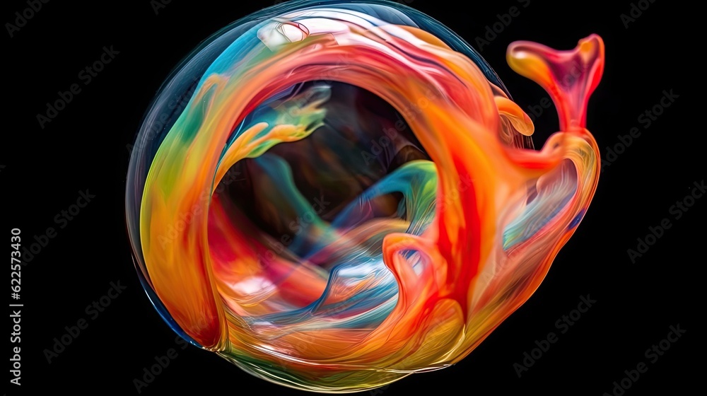 Abstract colorful background with a soap bubble. 3d rendering, 3d illustration Abstract colorful background with a soap bubble. 3d rendering, 3d illustration