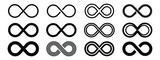 Infinity symbol. Infinity loop icons. Vector unlimited infinity, endless, eternity, infinite, loop symbols. Unlimited endless line shape sign collection icons flat style - stock vector