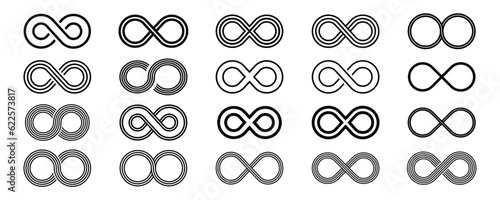 Fotografia Infinity icons set