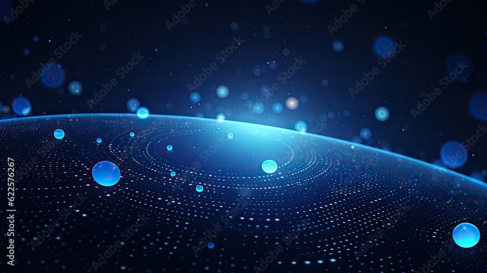blue planet in space, abstract blue futuristic background