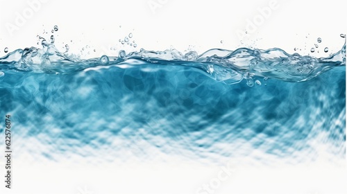 a vibrant blue water wave against a clean white background