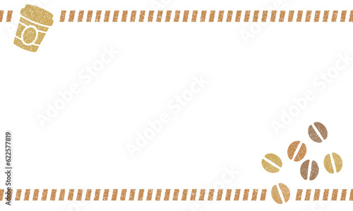 コーヒー豆とコーヒーカップのシンプルなフレーム