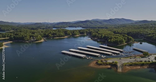 Wallpaper Mural Blue Ridge Lake Georgia Aerial v2 fly around beautiful water reservoir capturing lakeside homes and cabins, marina and panoramic views of mountain landscape - Shot with Mavic 3 Cine - October 2022 Torontodigital.ca