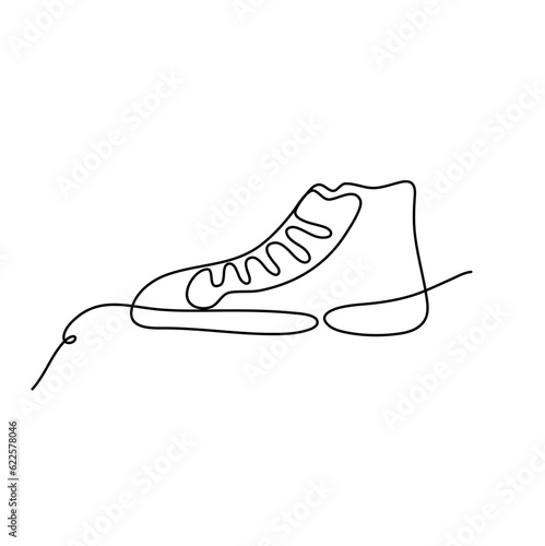 Shoes continuous one line drawing