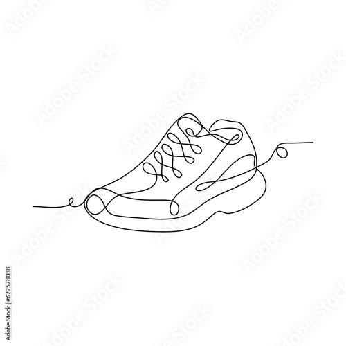Shoes continuous one line drawing