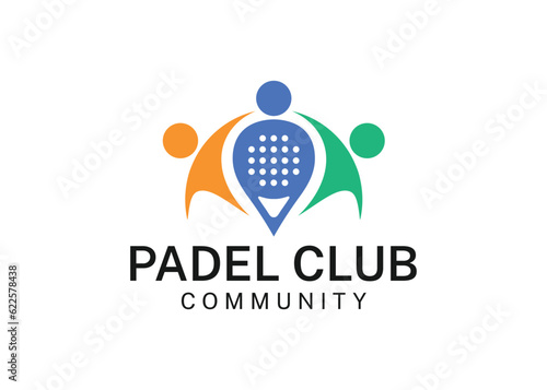 Padel club community logo design vector