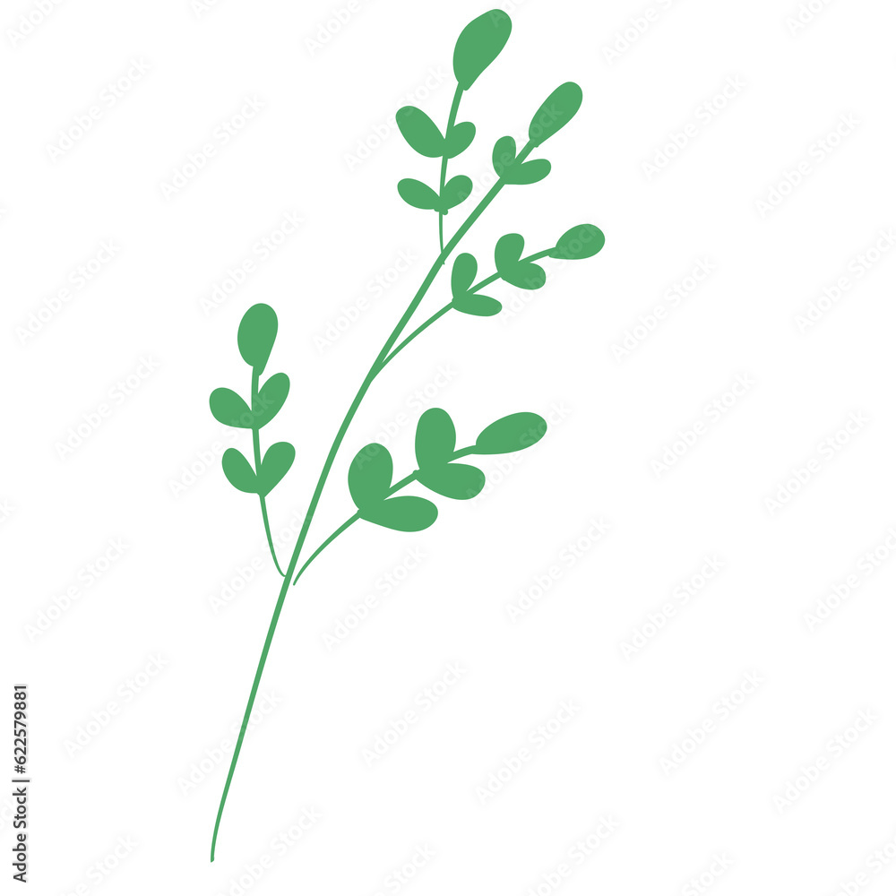 Cute branch and leaves, plant one line, leaf, Eco doodle clipart Cute branch and leaves, plant one line, leaf, Eco doodle clipart