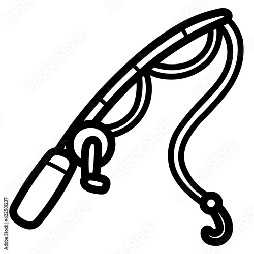 Fishing line icon style