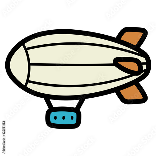 zeppelin filled outline icon style
