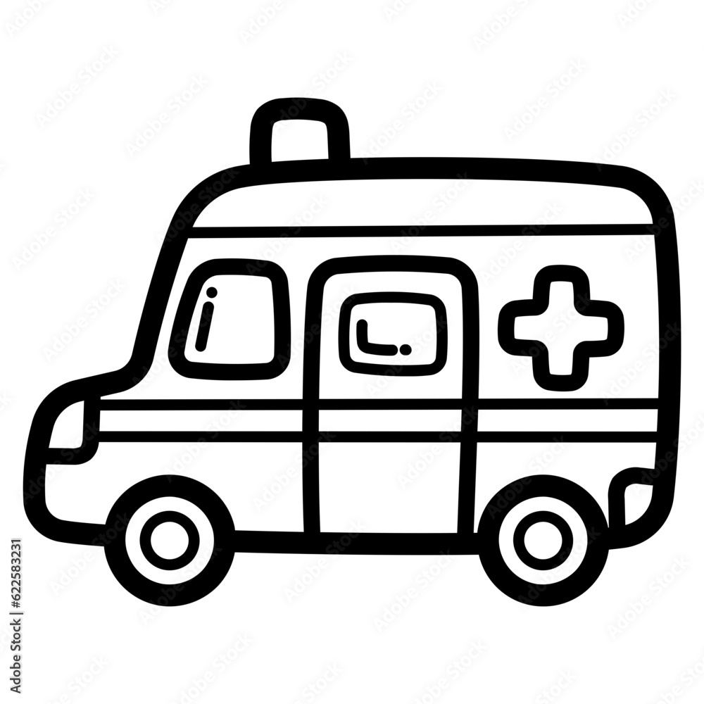 ambulance line icon style ambulance line icon style