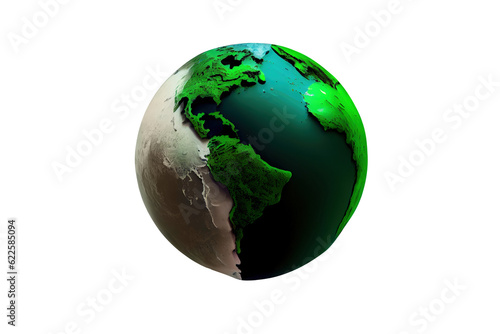 Fototapeta Naklejka Na Ścianę i Meble -  extinction of planet earth isolated on transparent background. Save the planet. Generative Ai