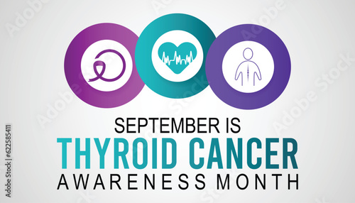 Thyroid Cancer awareness month is observed every year in September .Healthcare and World cancer day concept. Medical Banner
