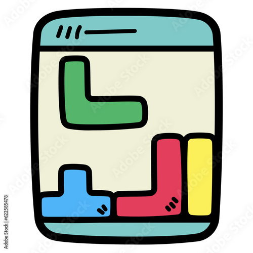 tetris filled outline icon style