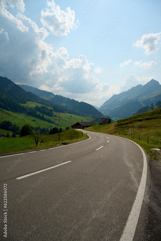 road to the mountains in Switzerland