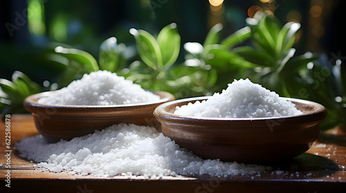 salt on nature background Generative AI