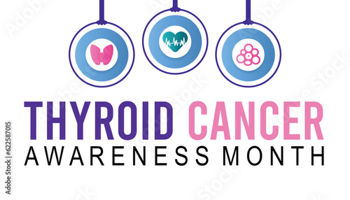 Thyroid Cancer awareness month is observed every year in September .Healthcare and World cancer day concept. Medical Banner