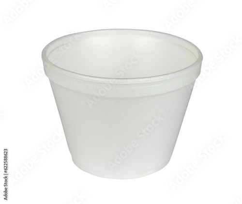 White styrofoam bowl isolated from background
