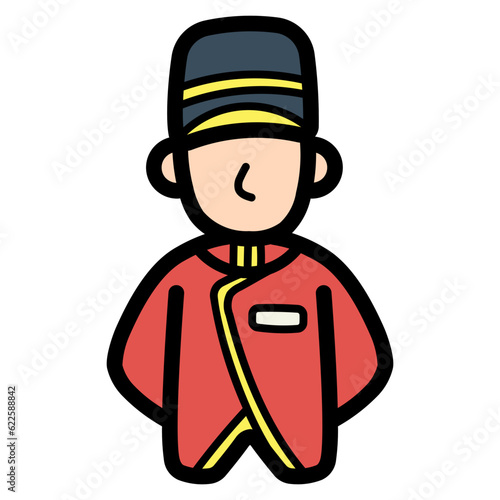 bellboy filled outline icon style