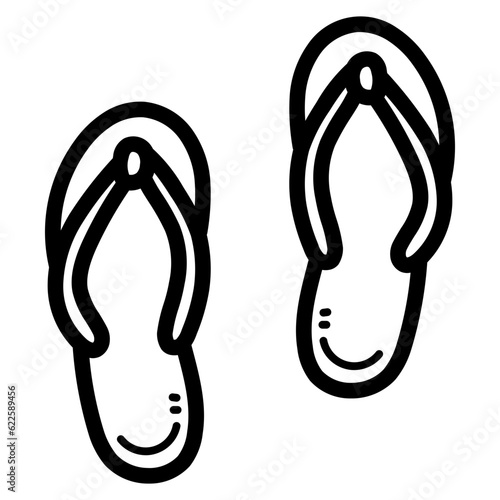 Flip flop line icon style