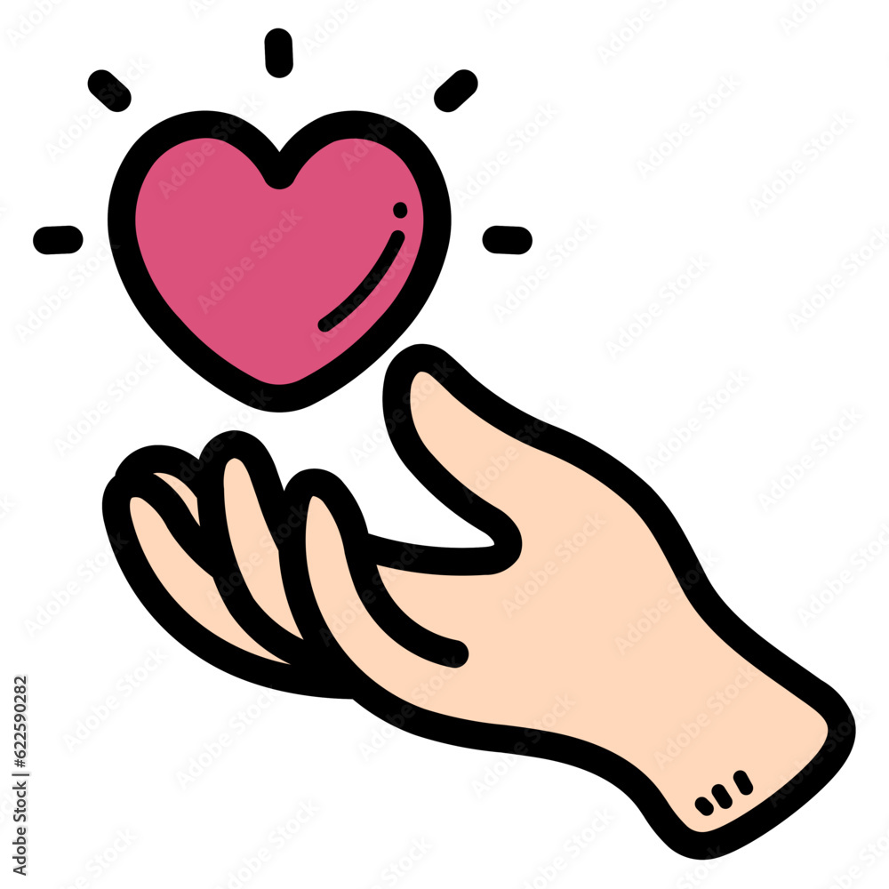 charity filled outline icon style charity filled outline icon style