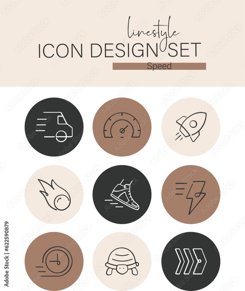 Linestyle Icon Design Set Speed
Linestyle Icon Design Set Speed