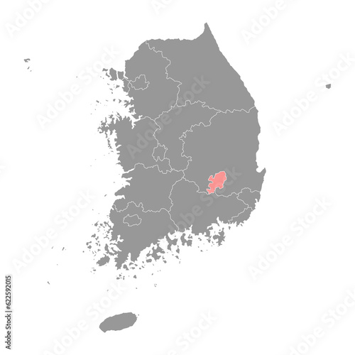 Daegu map, metropolitan city of South Korea. Vector illustration. photo