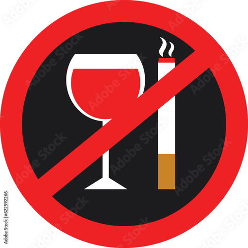 no alcohol sign, no smoking