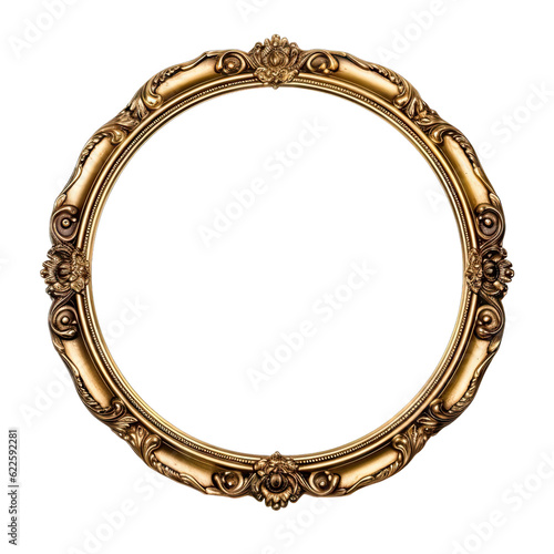 Golden picture frame baroque style. Vintage art object 8 © KrisetyaStudio