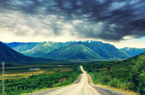 Road in tundra photo