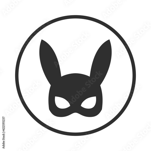 Mask of rabbit graphic icon. Bdsm outfit isolated sign on a white background. Vector illustration