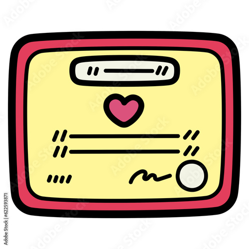 marriage certificate filled outline icon style