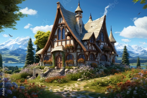 Tales of Wonder: Illustrating Fantasy Houses in Enchanting Landscapes