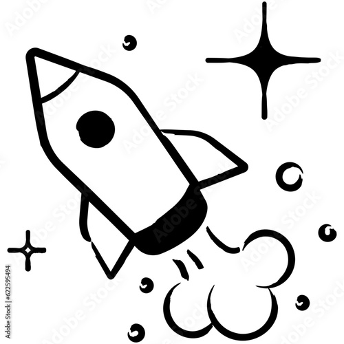 Rocket ship in space