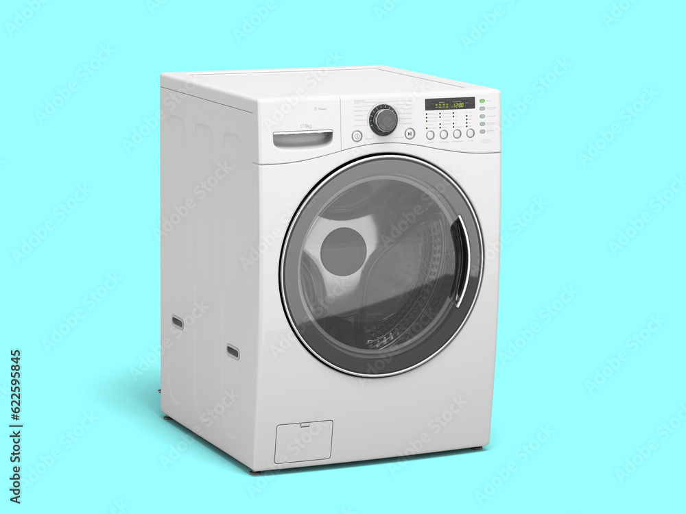 new modern washing machine 3d render on color background