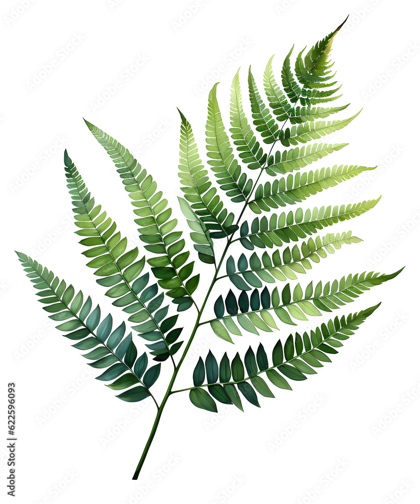 Fern Green Leaf Vascular plant watercolor Fern Green Leaf Vascular plant watercolor