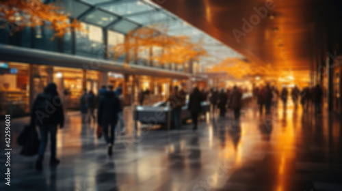 Blurred people at the airport. © maniacvector