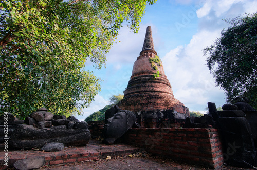 Temple pagoda in Ayutthaya historical park, Thailand.