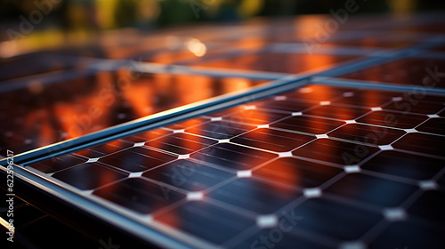 Fotografering Solar power panels, Photovoltaic modules for innovation green energy for life
