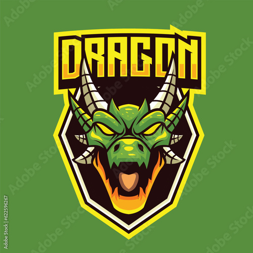 Vector of dragon with esport style  illustration