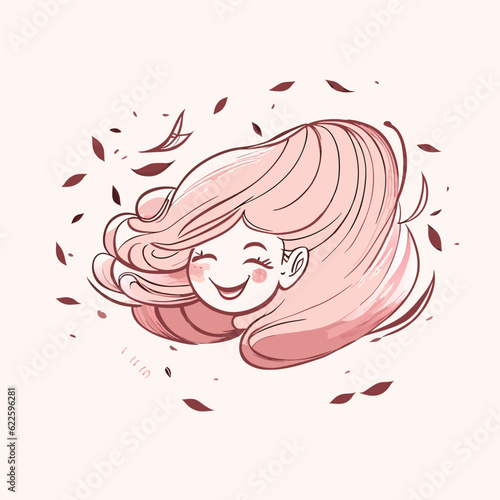 Vector art illustration laughing baby head eps 10
