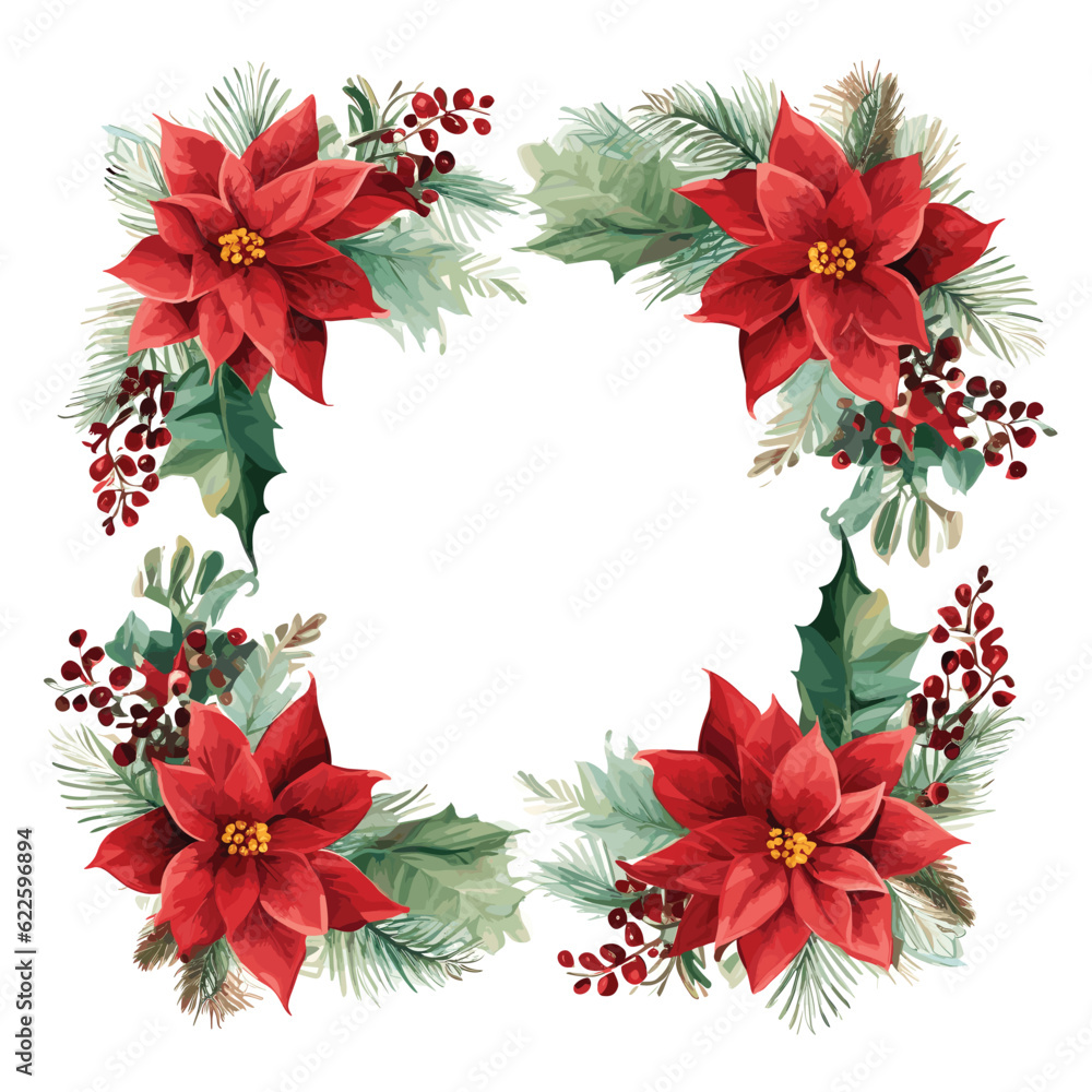 Christmas frame with leaves background Christmas frame with leaves background