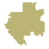 Map of the country of Gabon with a cool smiley emoticon icon texture on a white background