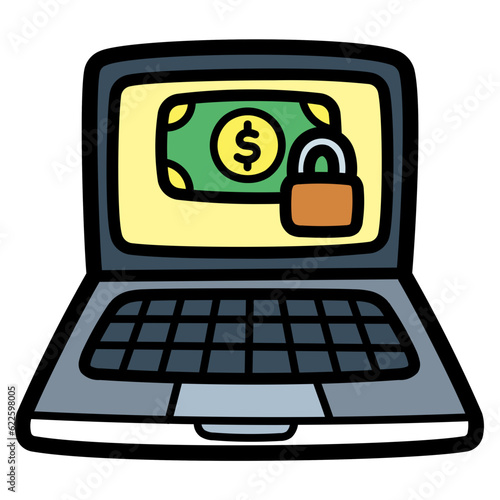 internet banking filled outline icon style