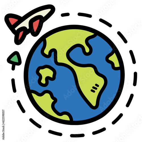 worldwide filled outline icon style