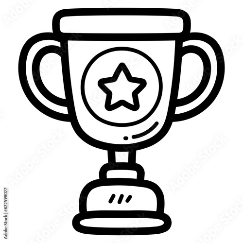 trophy line icon style