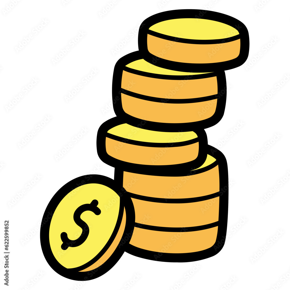 coins filled outline icon style coins filled outline icon style