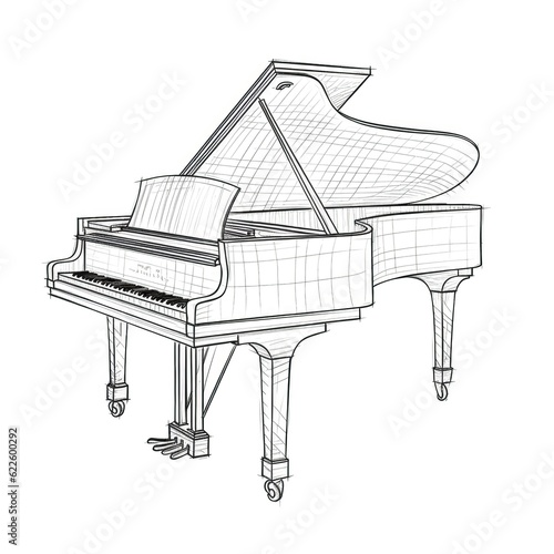 black piano ai generated