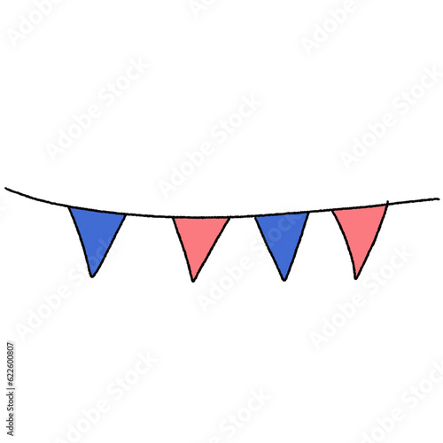 blue pink birthday party hanging flag