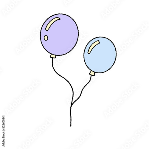 purple blue birthday balloons